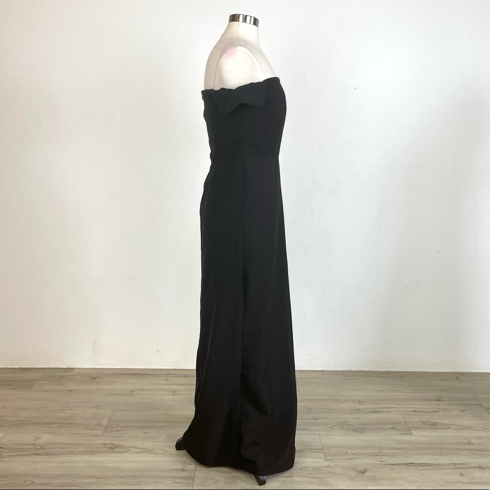 Js Collection Black Off Shoulder Split Cascade Go… - image 7
